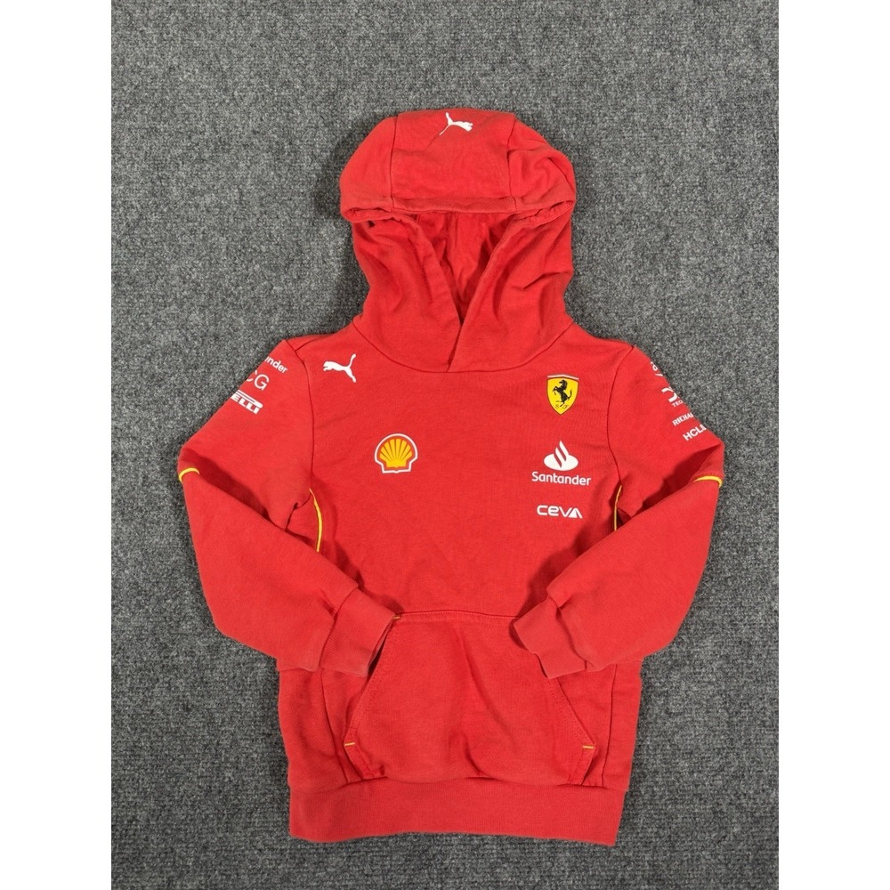 PUMA Scuderia Ferrari 2024 Pullover Hoodie Youth Size 4 Red Casual Outerwear